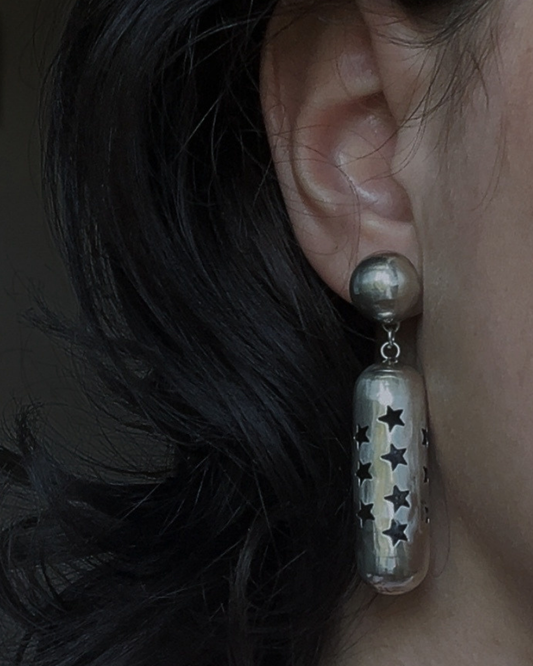 OLD Cylindrical Star Cut-Out Earrings