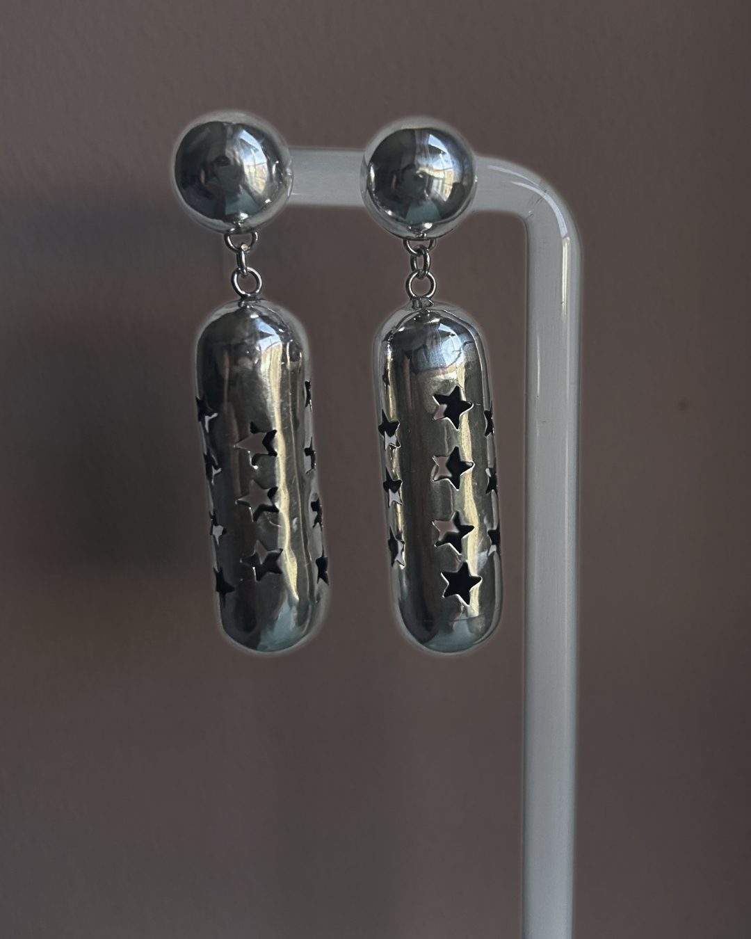 OLD Cylindrical Star Cut-Out Earrings