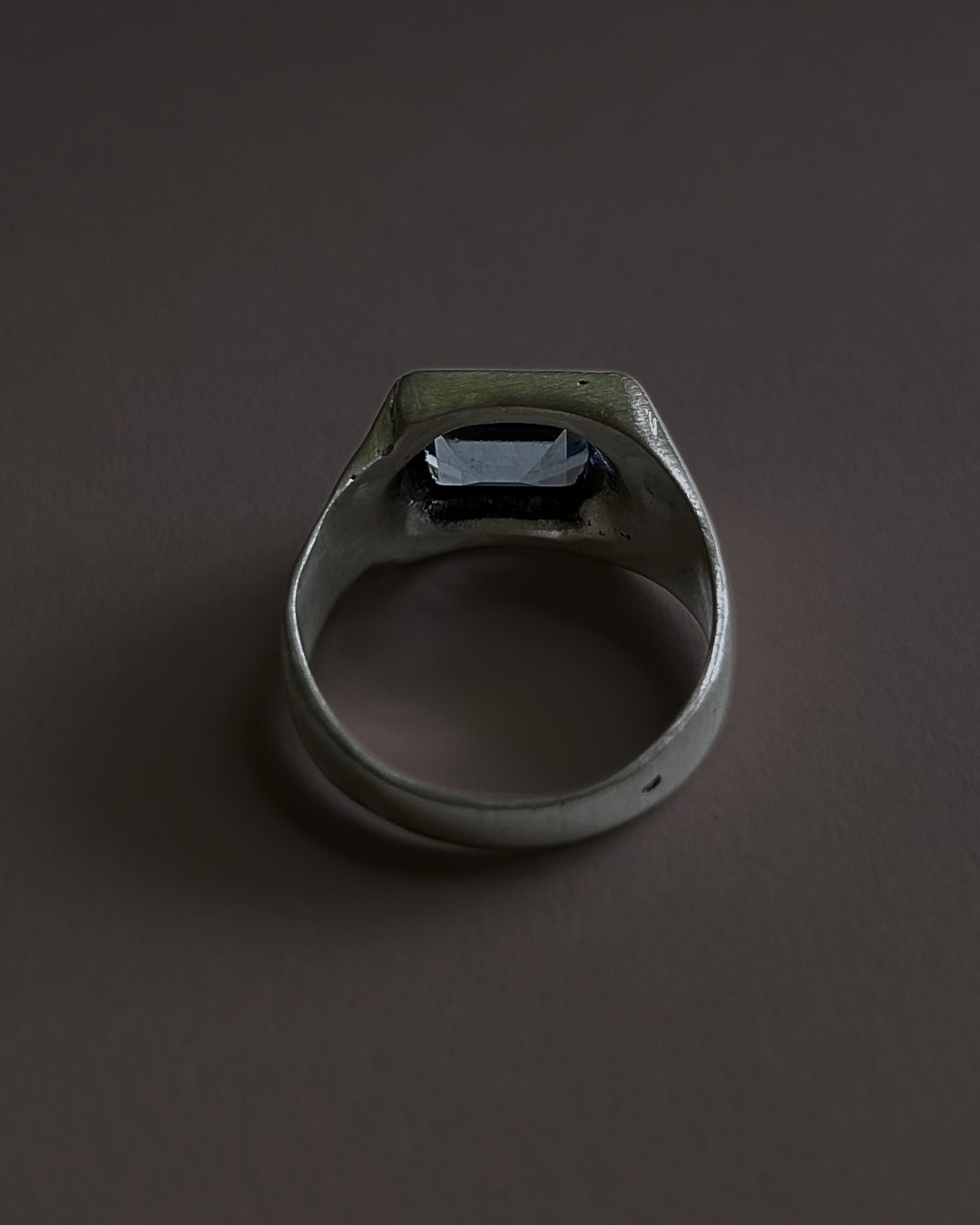 OLD Aquamarine Signet Sterling Ring