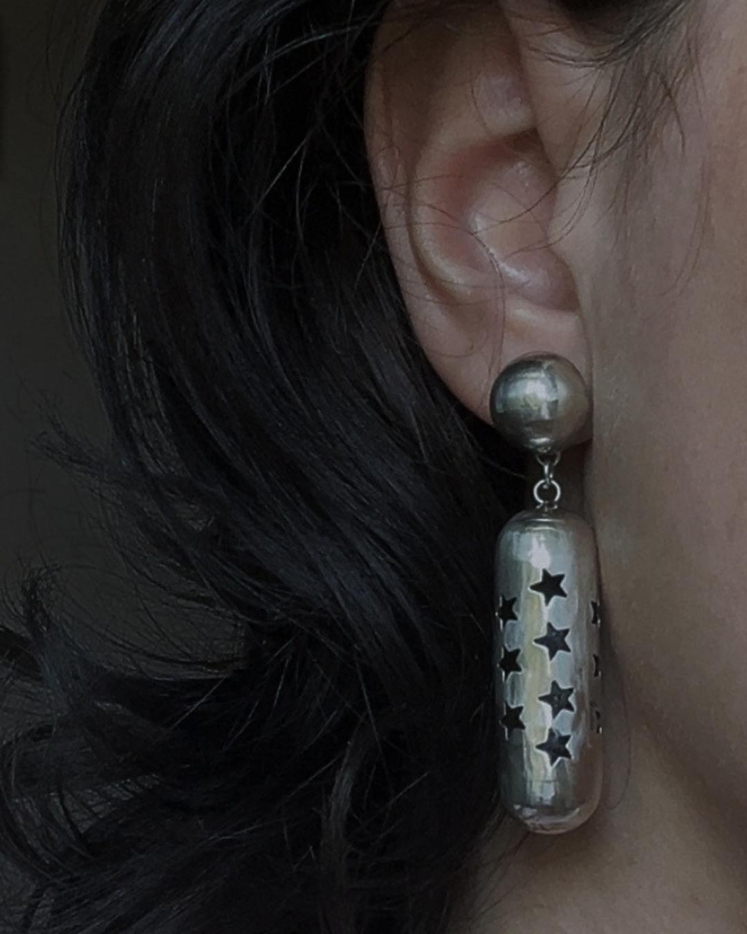 OLD Cylindrical Star Cut-Out Earrings